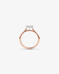 1.25 Carat TW Round Brilliant Laboratory-Grown Diamond Solitaire Bezel Set Engagement Ring 14kt Rose and White Gold