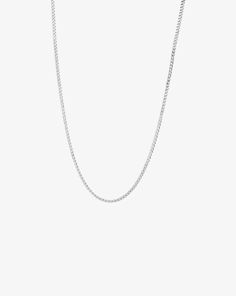 50cm (20") 2.5mm-3mm Width Curb Chain in Sterling Silver