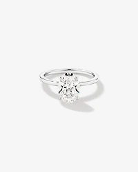 2,00 Carats Poids Total Bague De Fiançailles Solitaire En Diamant Cultivé Laboratoire Coupe Ovale, Or Blanc 14 Ct