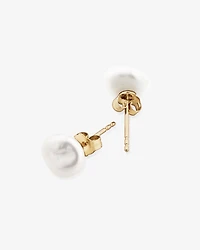7-8mm Studs with Cultured Freshwater Baroque Pearls in 10kt Yellow Gold