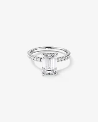 3.50 Carat TW Emerald Cut Laboratory-Grown Diamond Engagement Ring in 18kt White Gold