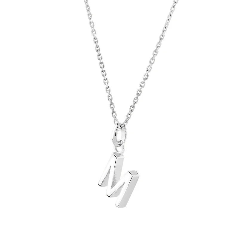 "M" Initial Pendant in Sterling Silver