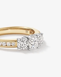 1.50 Carat TW 3 Stone Signature 101 Diamond Ring in 14kt Yellow and White Gold