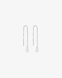 Boucles d'oreilles à fils en argent sterling à perles d'eau douce de culture, 6 mm