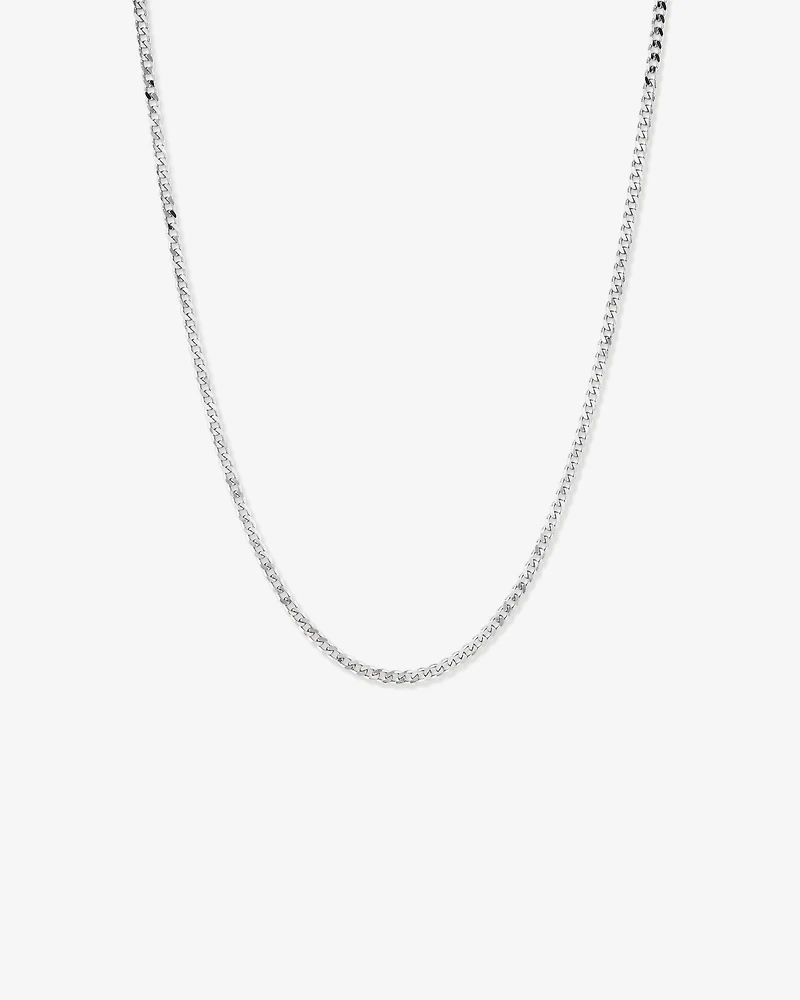 Collier Chaîne Gourmette Fine 55 Cm (22") Largeur 3,5-4 Mm En Argent Sterling