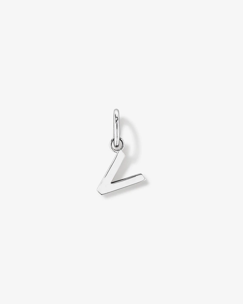 Letter V Initial Pendant in Sterling Silver