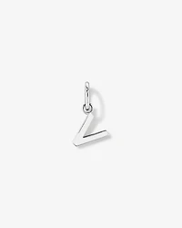 Letter V Initial Pendant in Sterling Silver
