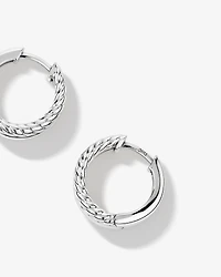 Boucles d'oreilles huggie double texture en argent sterling