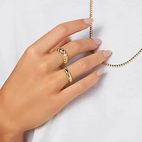 Wide Croissant Ring in 10kt Yellow Gold