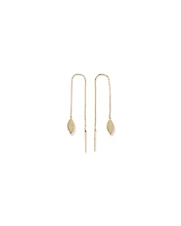 Marquise Disc Threader Earrings in 10kt Yellow Gold