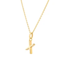 Pendentif à initiale « X » en or jaune 10 K