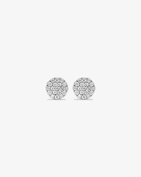 Boucles d'oreilles puces grappe rondes de 0,33 carat TW en diamant en or blanc 10kt