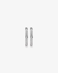 20mm Cubic Zirconia Huggie Hoop Earrings in Sterling Silver