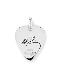 INXS Kick Engraved Guitar Pick Pendant with Chain in Recycled Sterling Silver
