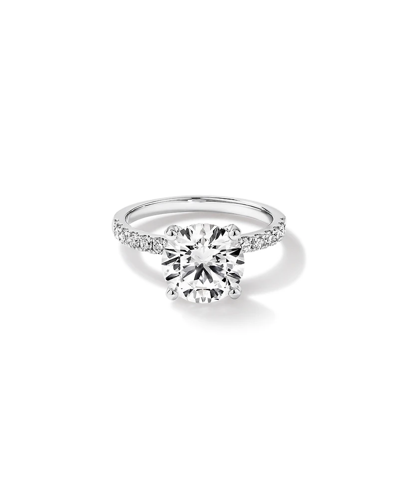 3.50 Carat TW Round Brilliant Laboratory-Grown Diamond Engagement Ring in 18kt White Gold