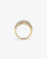 Graduated Multi Row Ring with 2.00 TW Diamonds in 18kt Yellow Gold