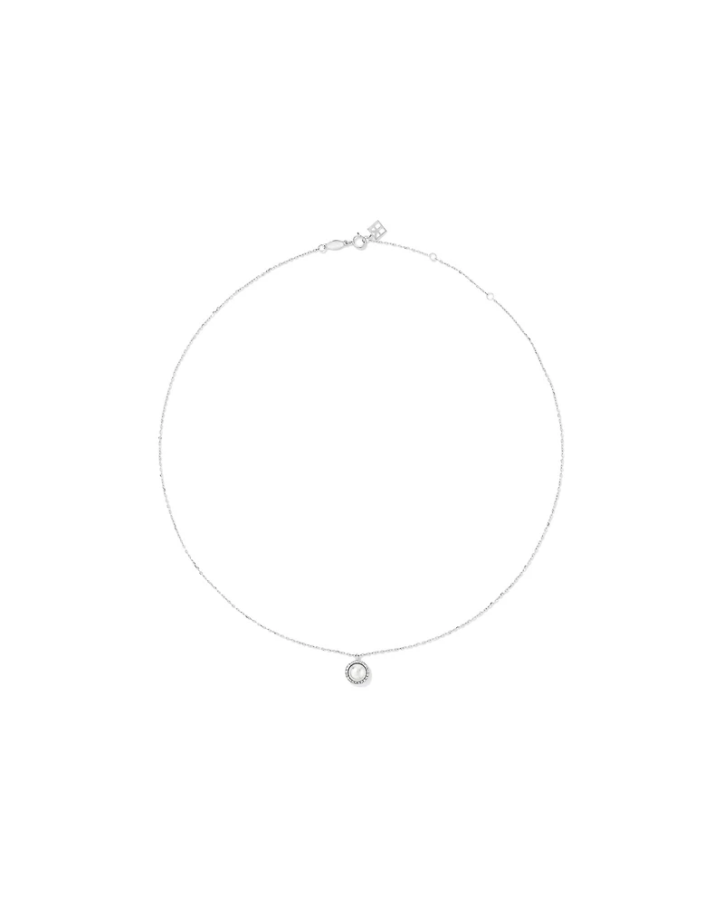 Cultured Freshwater Pearl & 0.13TW of Diamond Necklace and Earring Gift Set in Sterling Silver