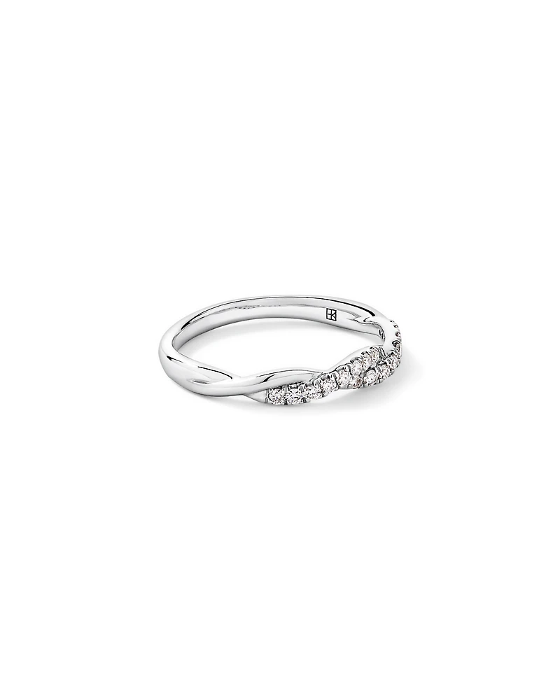 0.16TW Round Brilliant Laboratory-Grown Diamond Twist Wedding Ring 14kt Gold