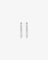 2.00TW Lab Diamond Inside Out Hoop Earrings in Silver -Medium