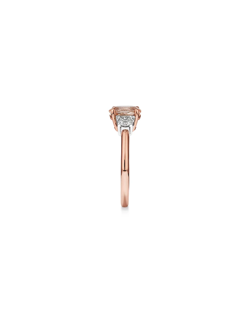 Ring with Morganite & 0.40 Carat TW of Diamonds in 10kt Rose Gold