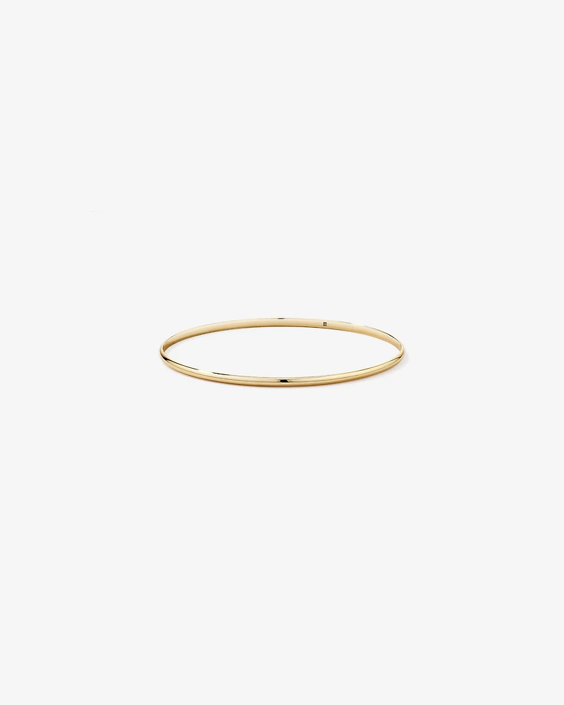 65mm (2.5") 2.3mm Width Solid Oval Bangle in 10kt Yellow Gold