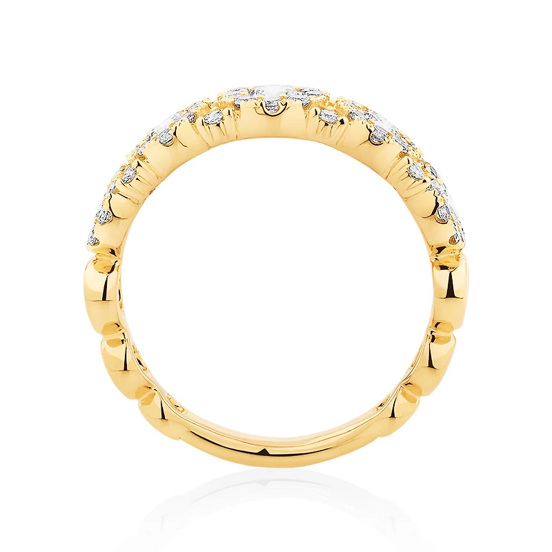 Bubble Ring with 1.00 Carat TW Diamonds in 10kt Yellow Gold