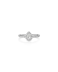 Bague halo poire avec diamants de 0,50 carat en or blanc 14 carats