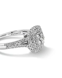0.65 Carat TW Cushion Shaped Cluster Halo Diamond Ring in 10kt White Gold