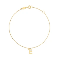 19cm (7.5") E Initial Bracelet in 10kt Yellow Gold