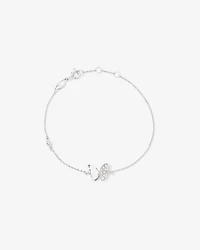 19cm (7.4") Butterfly Bracelet with Cubic Zirconia in Sterling Silver
