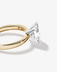 Bague de fiançailles TW coupe ovale 2,00 carats en diamant cultivé laboratoire or jaune et blanc 14