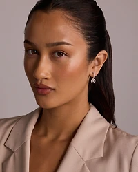 Lume Lab Round Brilliant Huggie Earrings with 0.30 Carat TW of Laboratory-Grown Diamonds in Sterling Silver