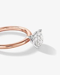 Bague de fiançailles solitaire ronde en diamant brillant de laboratoire TW de 1,50 carat en or rose et blanc 14 carats