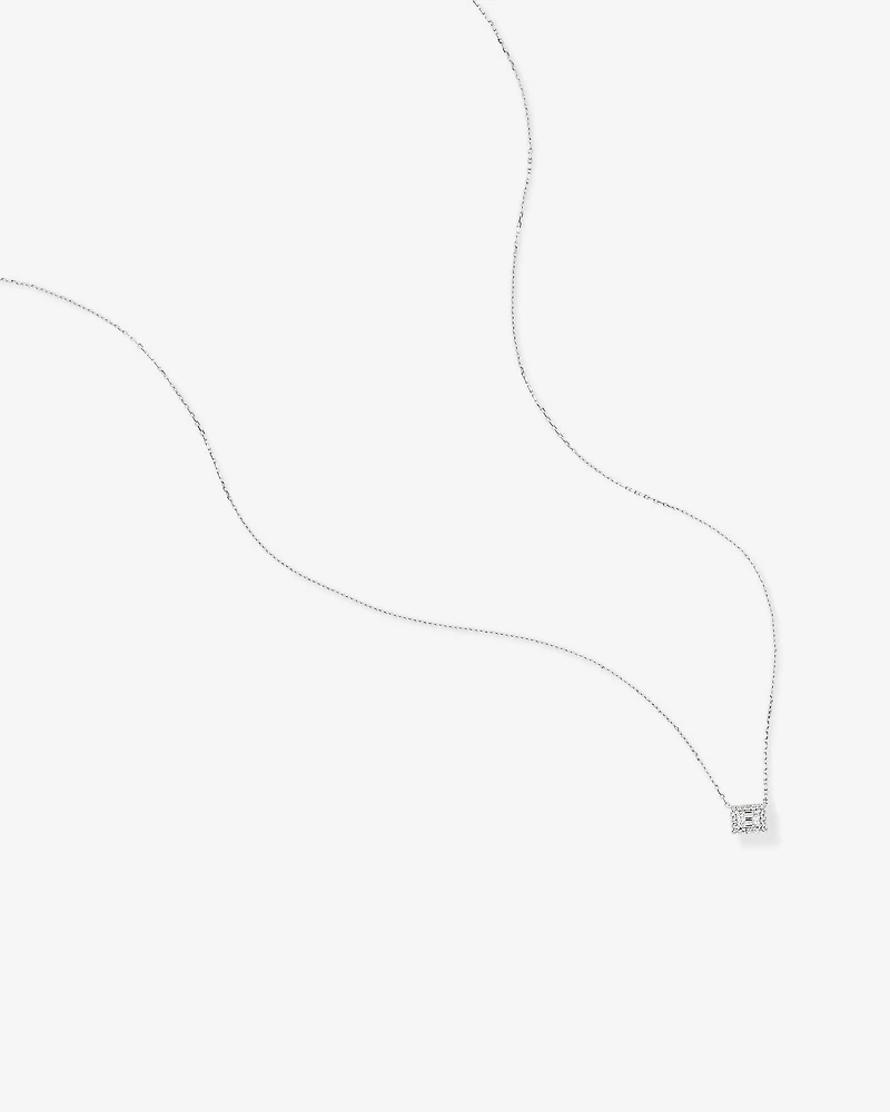 0.23 Carat TW Emerald Diamond Halo Pendant in 10kt White Gold