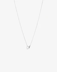 Double Open Heart Necklace in Sterling Silver