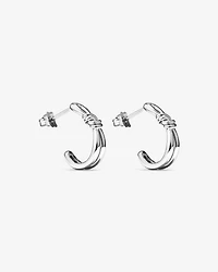 Knot Half Hoop Stud Earrings in Sterling Silver