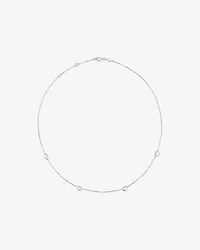 50cm Heart & Bead Station Necklace in Sterling Silver