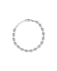 19cm (7.48") Puff Anchor Bracelet in Sterling Silver