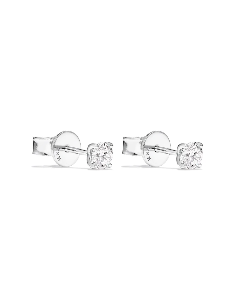 Certified 0.50 Carat TW Diamond Solitaire Stud Earrings in 18kt White Gold