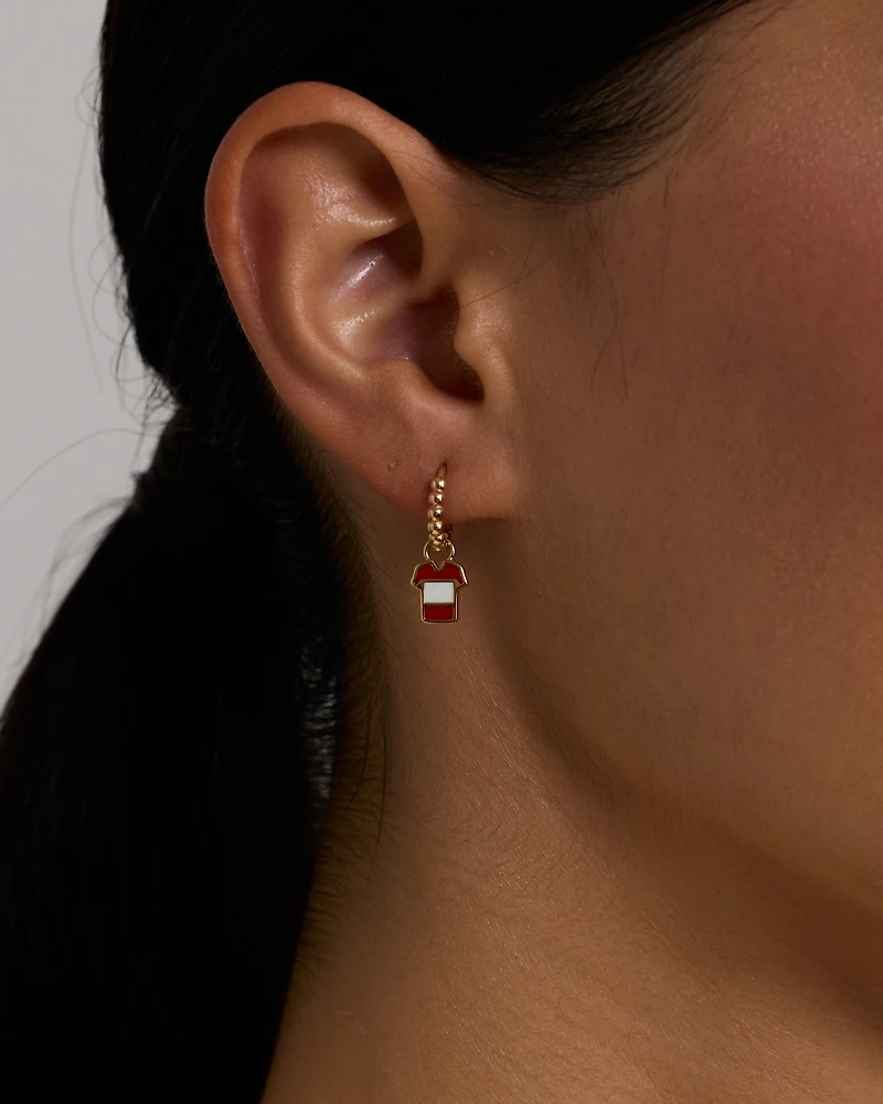 Canada Jersey Earring Charm in 18Kt Vermeil