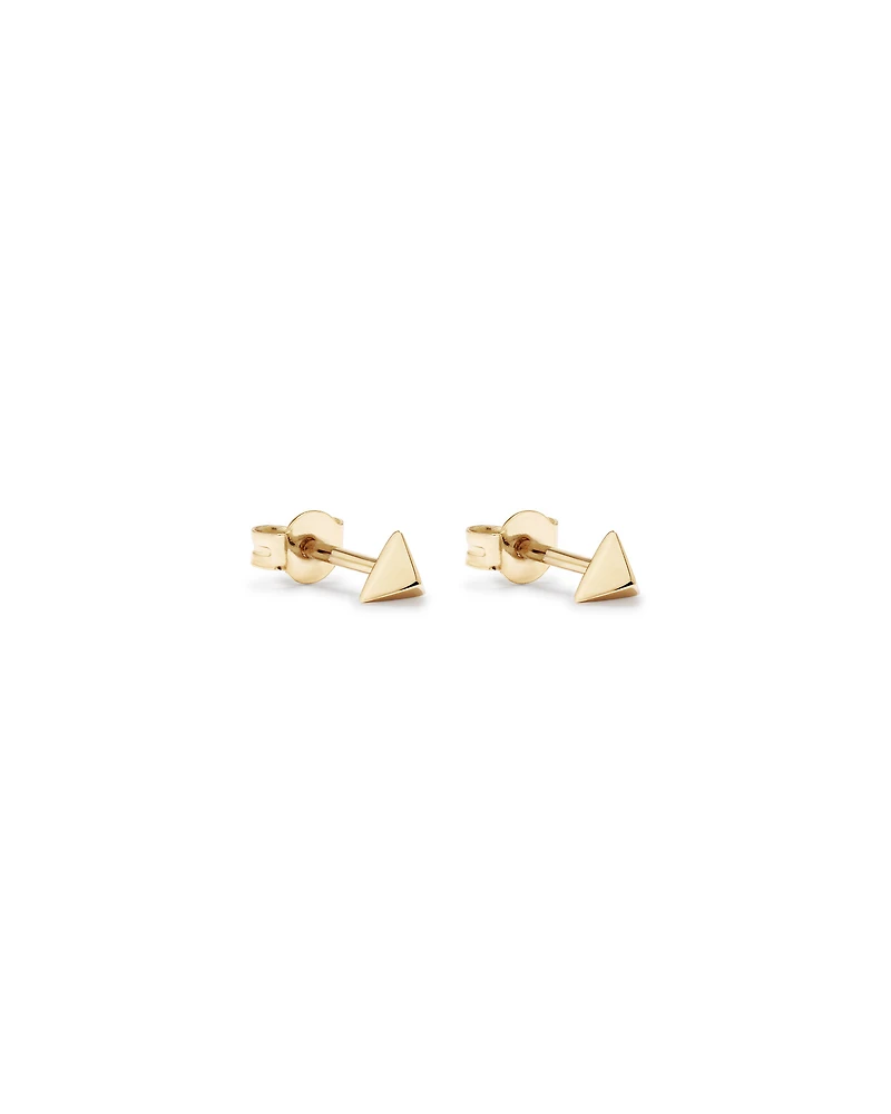 Pyramid Stud Earrings in 10kt Yellow Gold