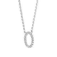 Collier à initiale O en or blanc 10 K avec diamants totalisant 0,10 ct