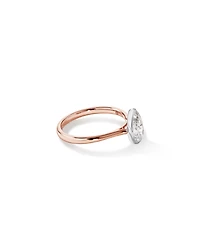 1.25 Carat TW Pear Cut Laboratory-Grown Diamond Solitaire Bezel Set Engagement Ring 14kt Rose and White Gold