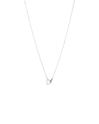 Double Open Heart Necklace in Sterling Silver