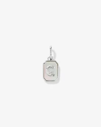 Letter Mother of Pearl Initial Pendant in Sterling Silver
