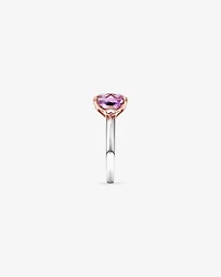 Ring with Rose Amethyst in Sterling Silver & 10kt Rose Gold