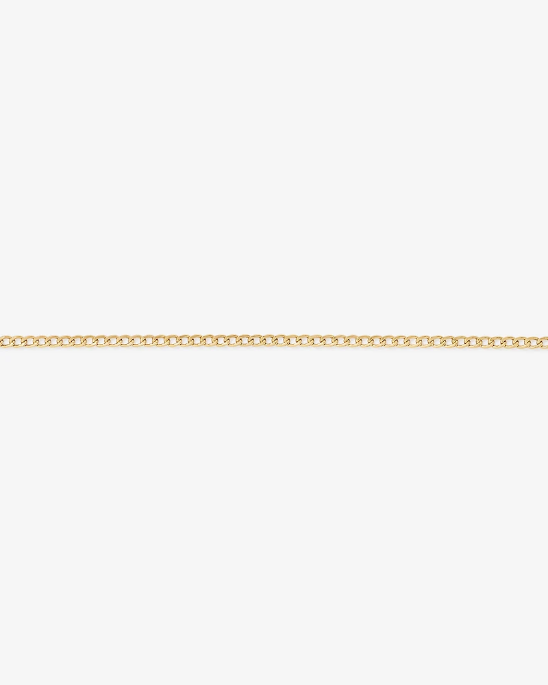19cm (7.5") 2.4mm Width Semi Solid Diamond Cut Curb Bracelet in 10kt Yellow Gold