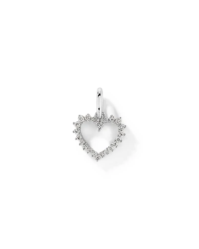 Pendentif coeur d’amour ouvert en or blanc 10 carats