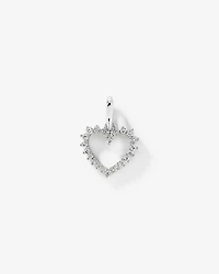 Diamond Open Love Heart Pendant in 10kt White Gold