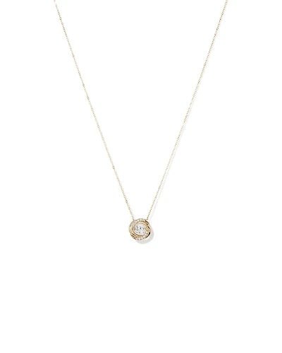 Lume Lab Swirl Pendant with 0.60 Carat TW of Laboratory-Grown Diamonds in 10kt Yellow Gold